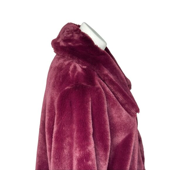 Express burgundy faux fur crop jacket size L - Picture 9 of 12